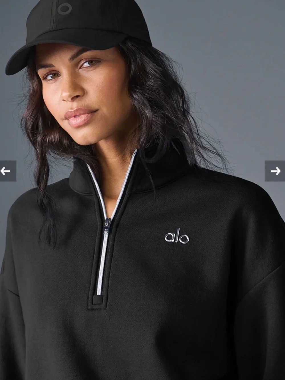 ALO Accolade 1/4 Zip Pullover with Silver Logo - Picture 2 of 10